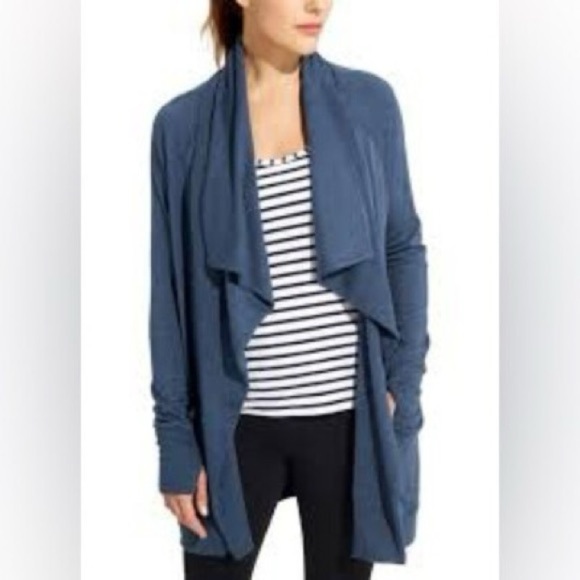 Athleta Sweaters - Athleta Blue Draped Cardigan Sweater